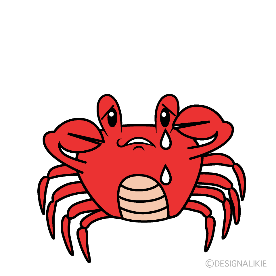Cute Sad Crab Clipart
