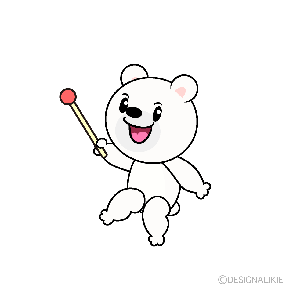 かわいい説明するシロクマイラスト