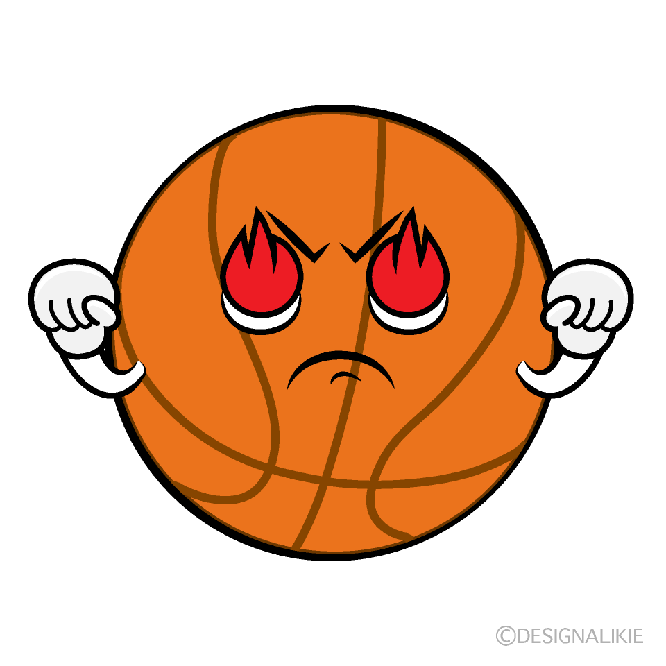 かわいい燃えるバスケットボールイラスト