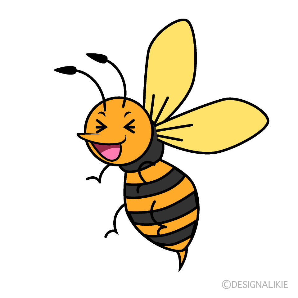 かわいい笑うスズメバチイラスト
