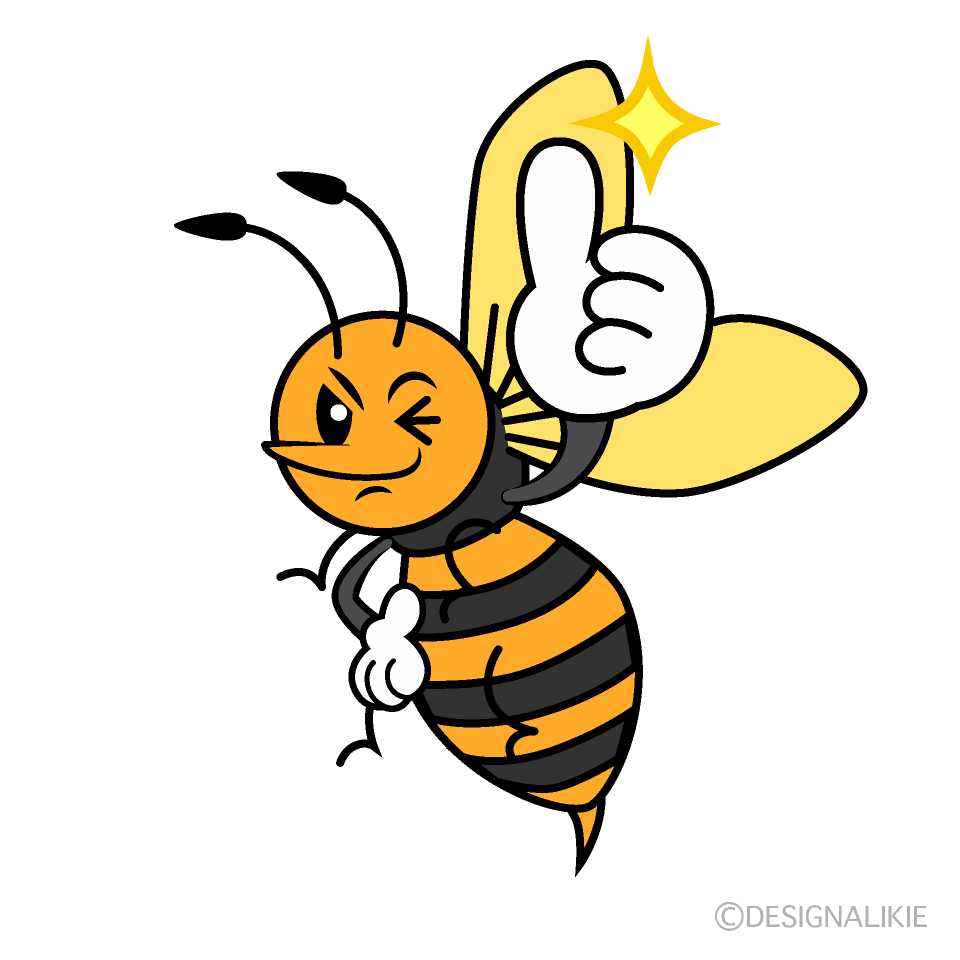 かわいいいいねするスズメバチイラスト