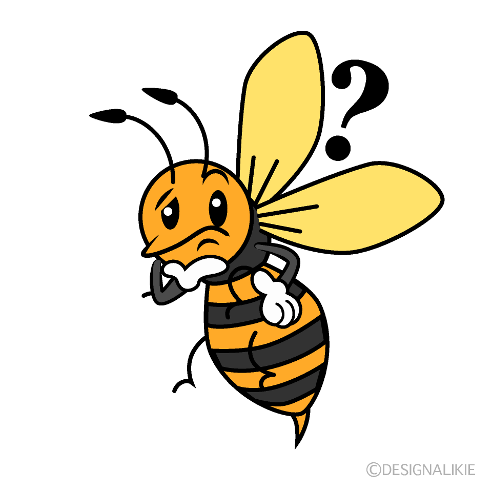 かわいい考えるスズメバチイラスト