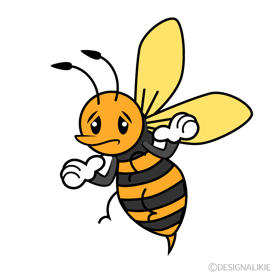 かわいい困るスズメバチイラスト