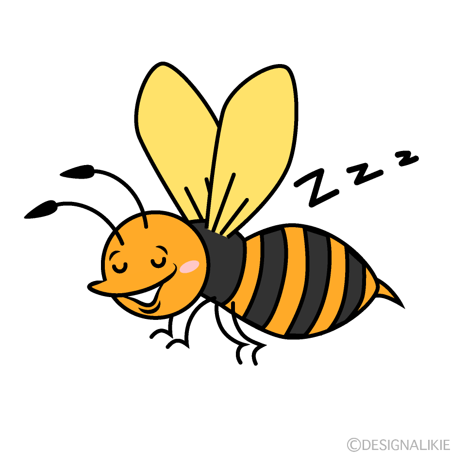 かわいい寝るスズメバチイラスト