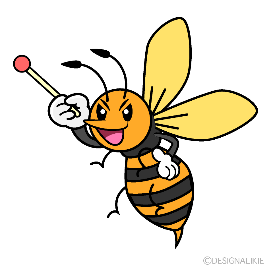 かわいい説明するスズメバチイラスト