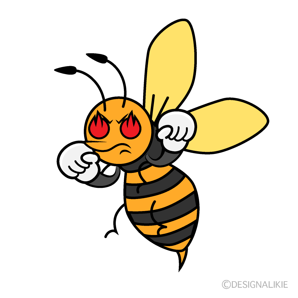 かわいい燃えるスズメバチイラスト