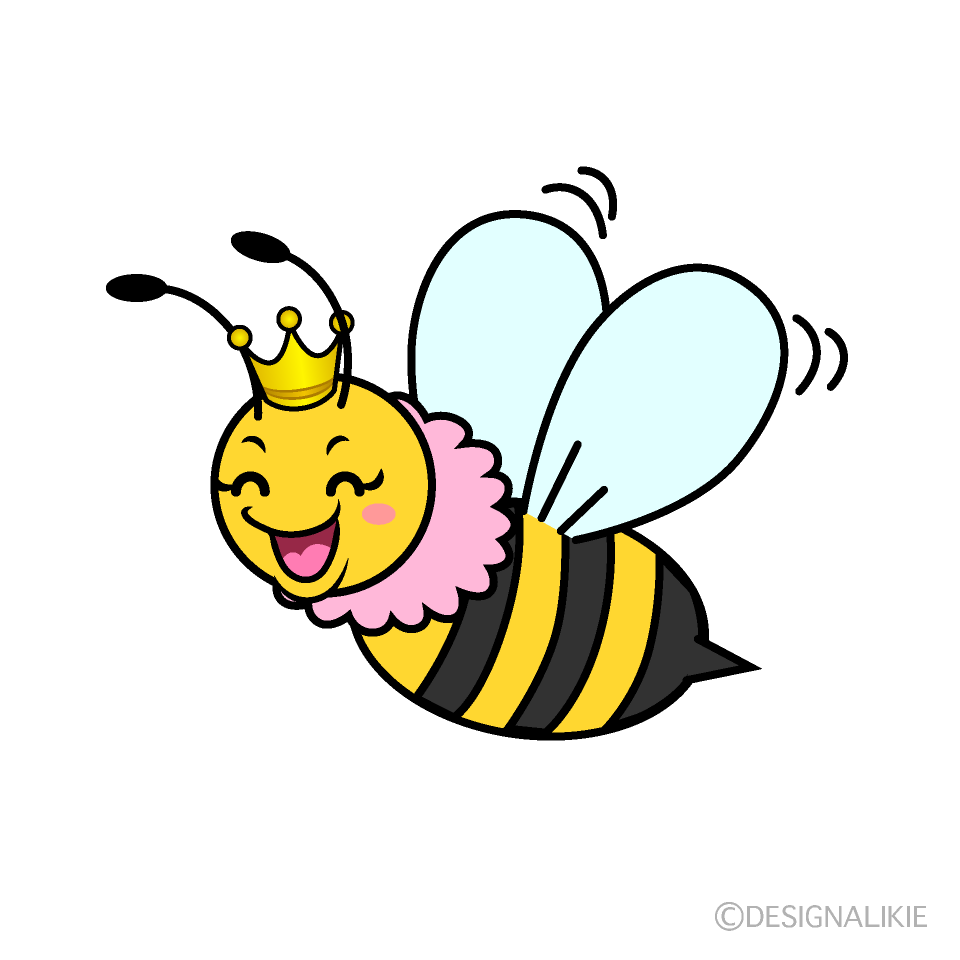 かわいい笑顔のメス蜂イラスト