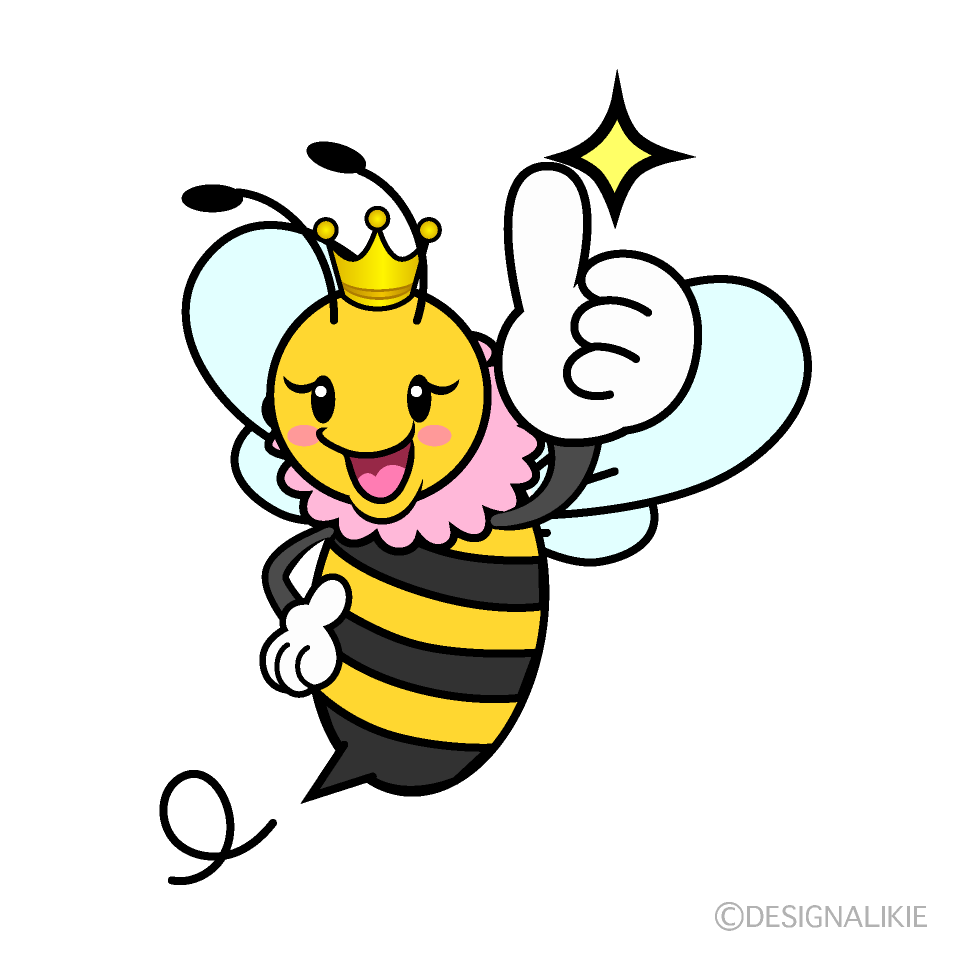 Cute Thumbs-up Female Bee Clipart