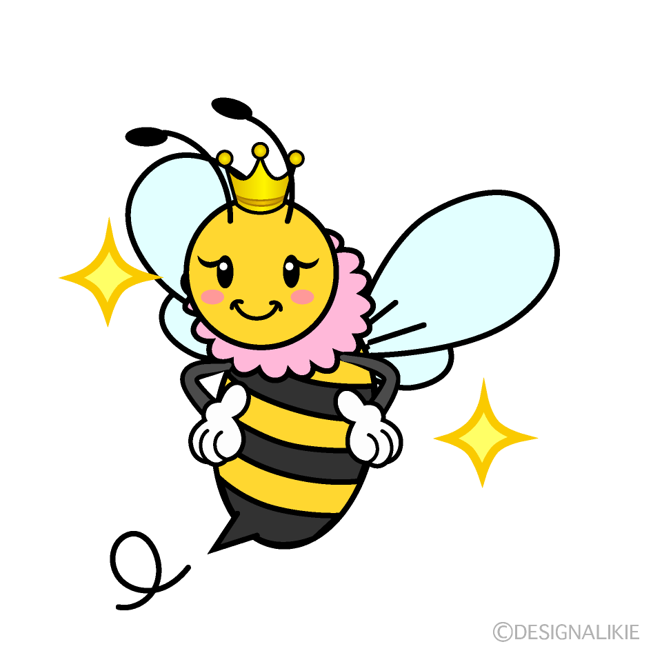 かわいいポーズするメス蜂イラスト