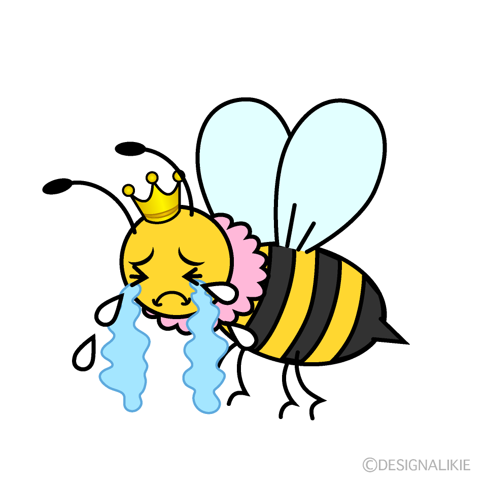 かわいい泣くメス蜂イラスト