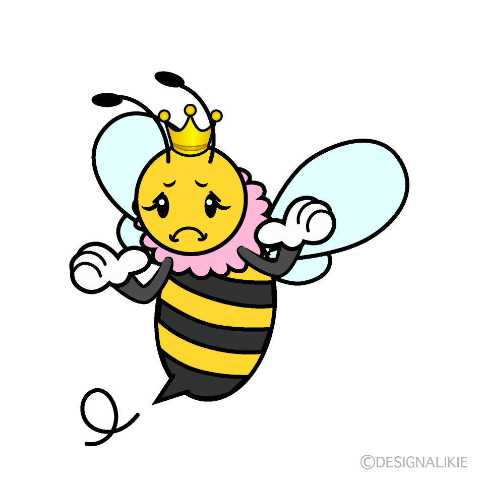 かわいい困るメス蜂イラスト