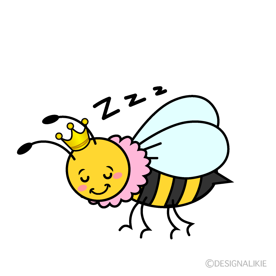 かわいい寝るメス蜂イラスト