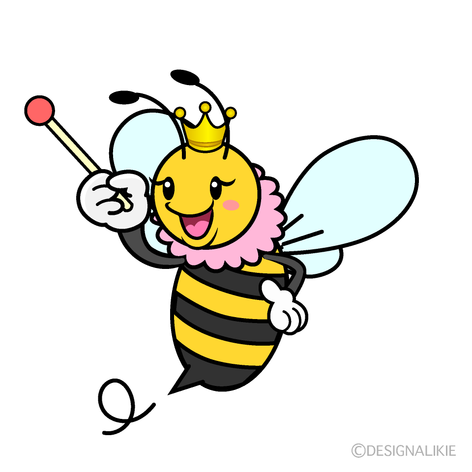 かわいい説明するメス蜂イラスト