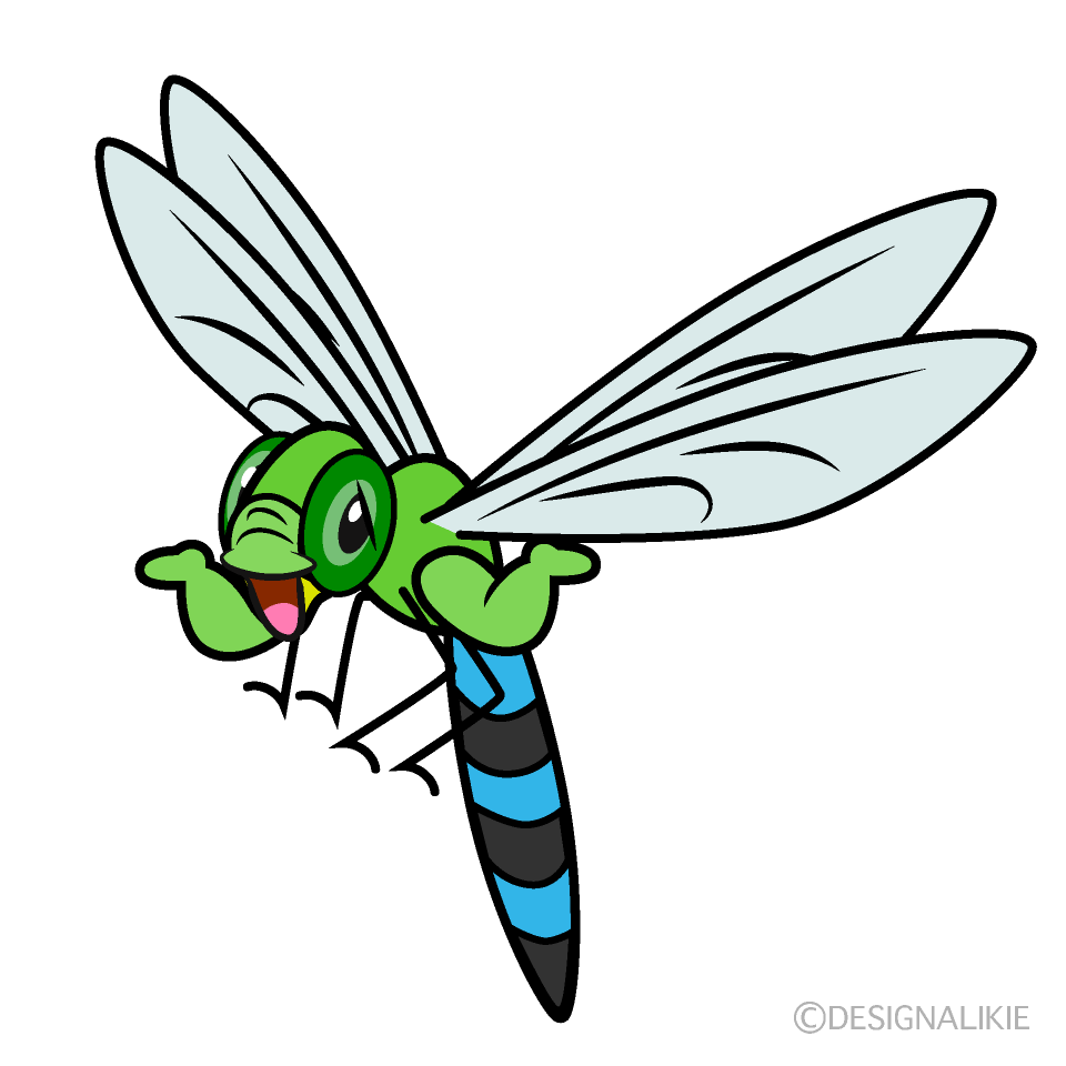 Cute Troubled Silver Dragonfly Clipart