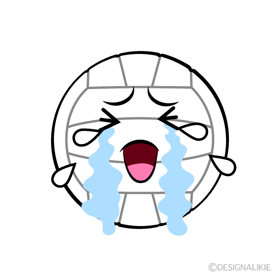 Cute Crying Volleyball Clipart
