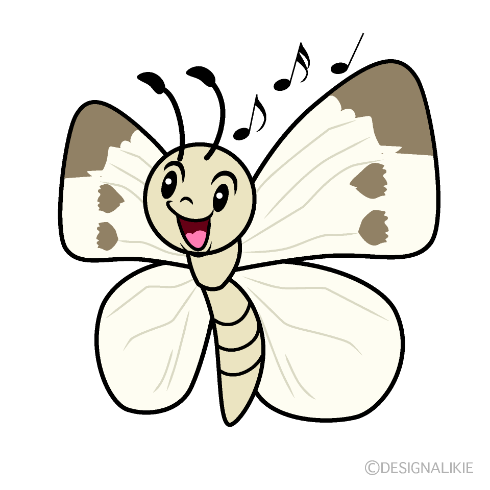 Cute Singing Cabbage Butterfly Clipart