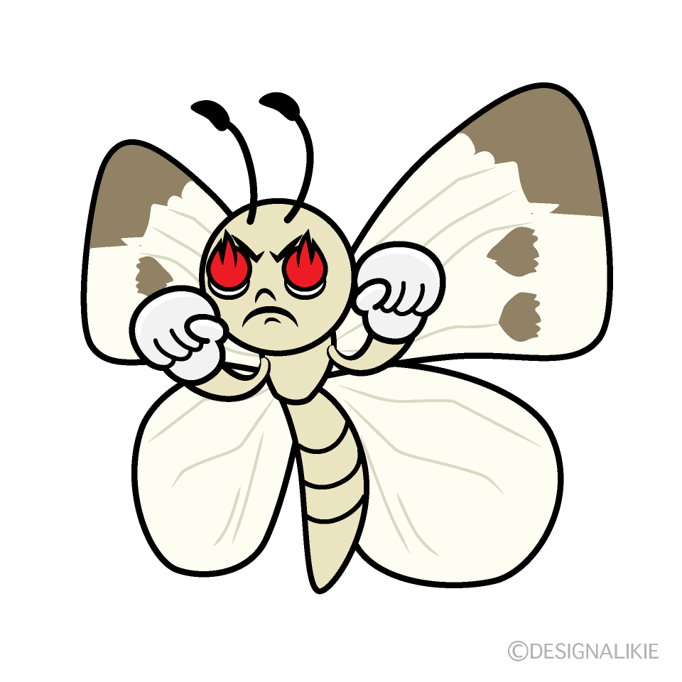 かわいい熱意のモンシロチョウイラスト