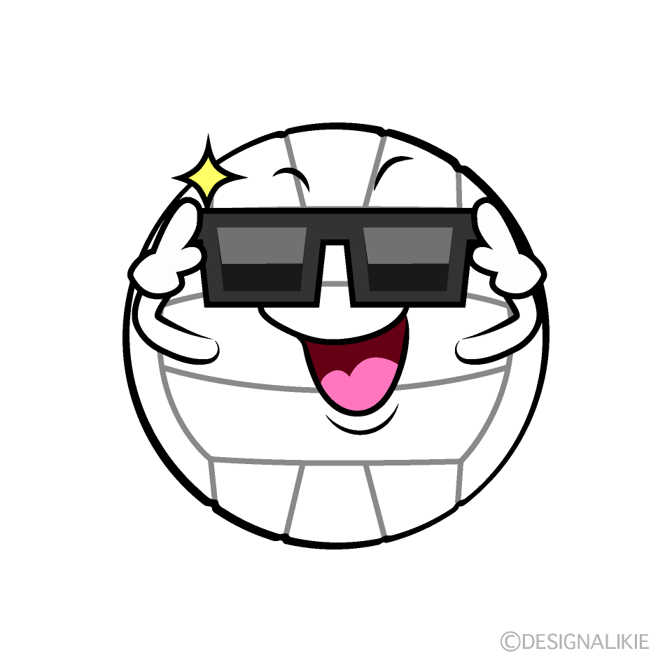 Cute Sunglasses Volleyball Clipart
