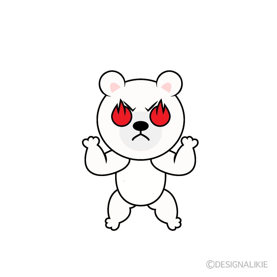 かわいい燃えるシロクマイラスト