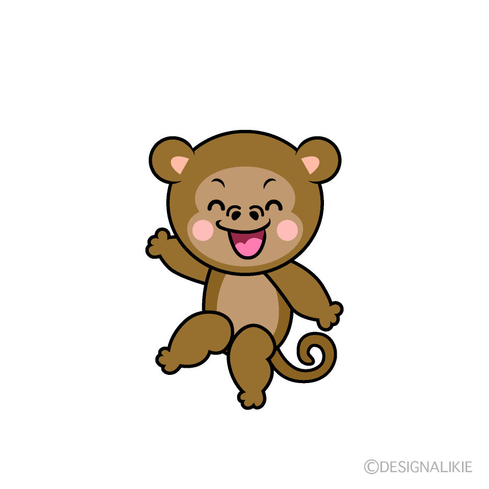 かわいい笑顔のサルイラスト