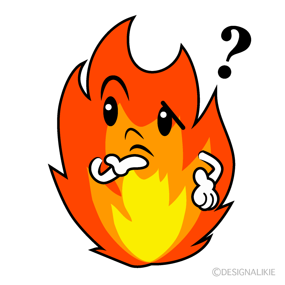 Cute Thinking Flame Clipart