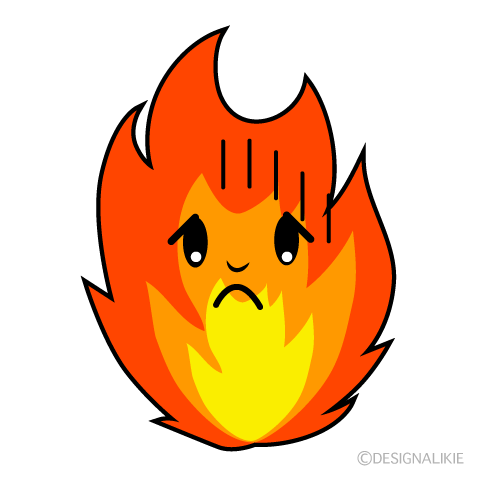 かわいいお辞儀する炎イラスト