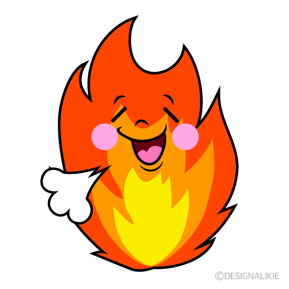 かわいいほっとする炎イラスト