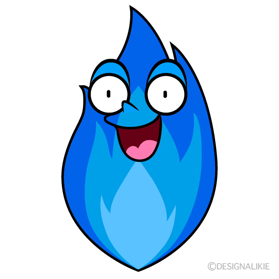 かわいい驚くガス火イラスト