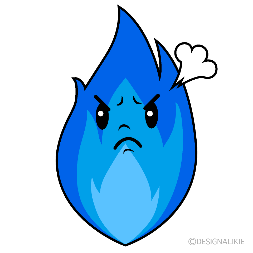 かわいい怒るガス火イラスト