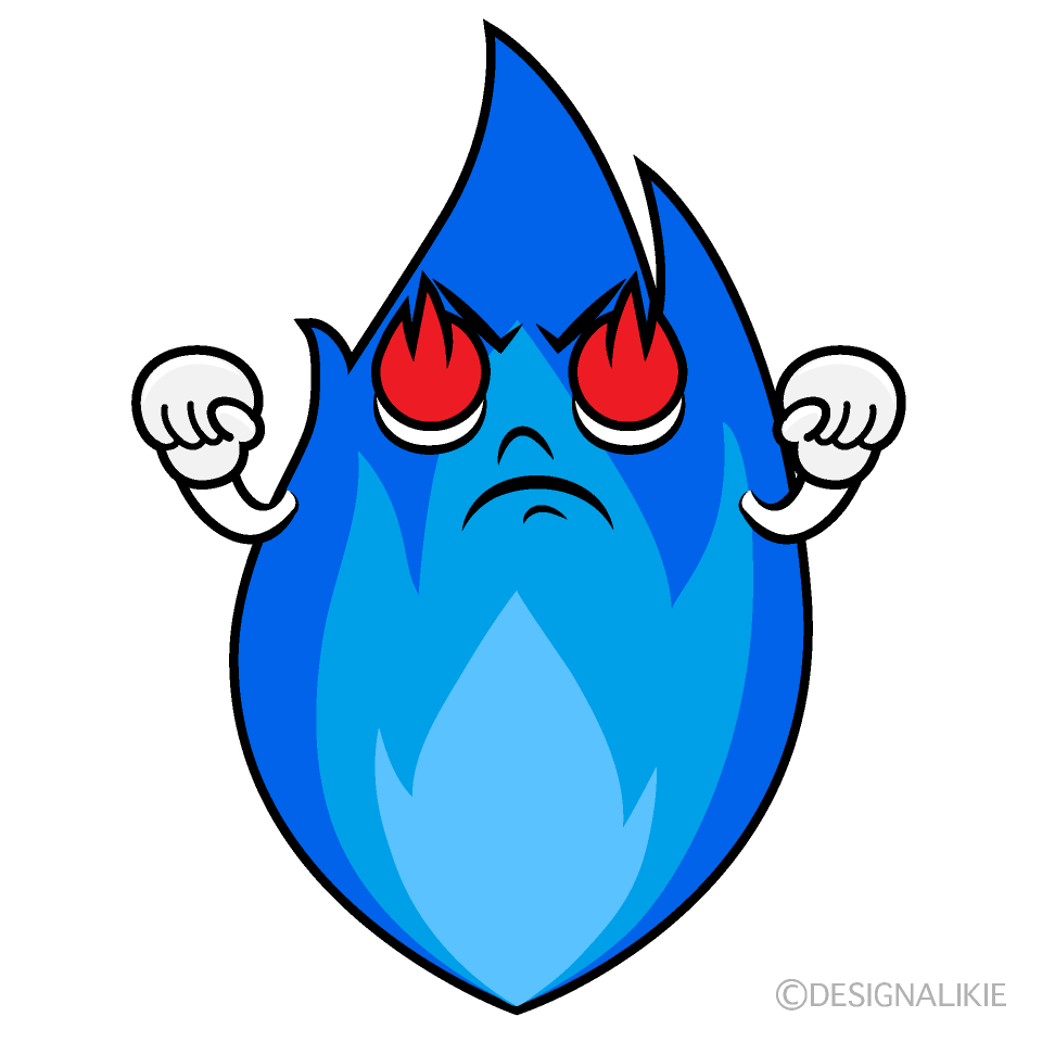 かわいい熱意のガス火イラスト