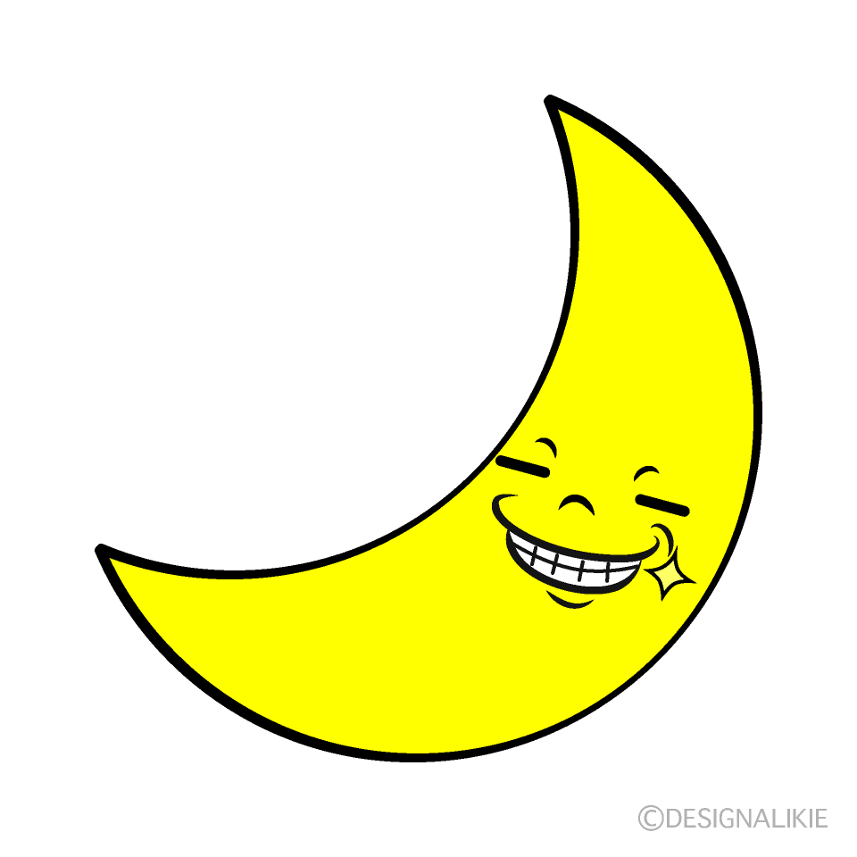 Cute Grinning Crescent Moon Clipart