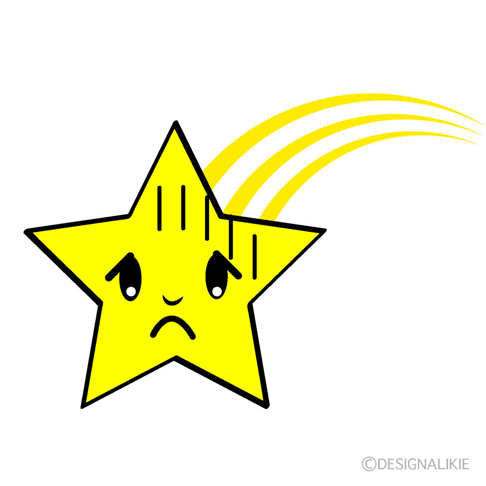 かわいいお辞儀する流れ星イラスト