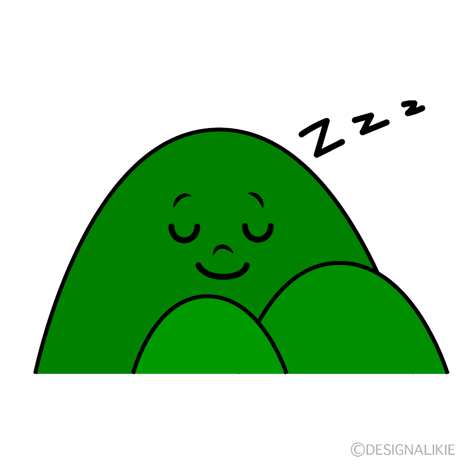 かわいい寝る里山イラスト