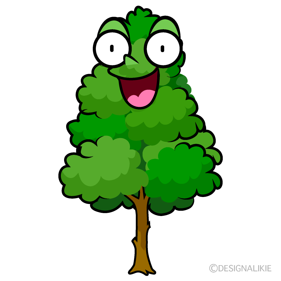 かわいい驚く高い木イラスト