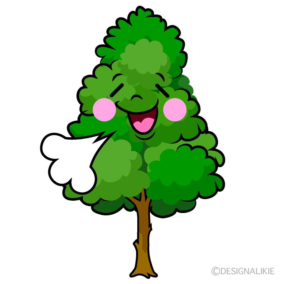 かわいいほっとする高い木イラスト
