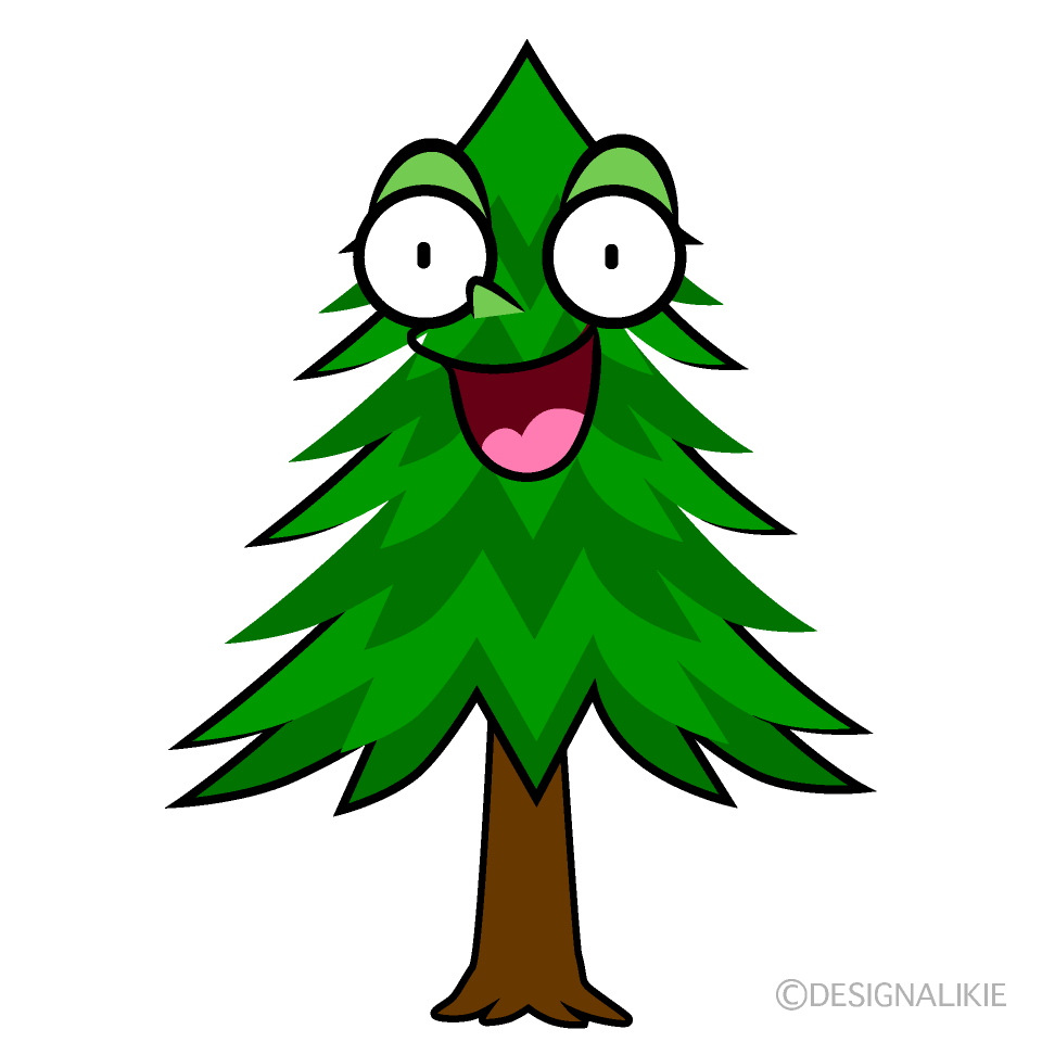 かわいい驚く針葉樹イラスト