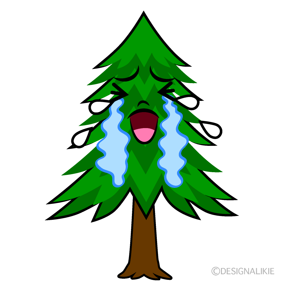 かわいい泣く針葉樹イラスト