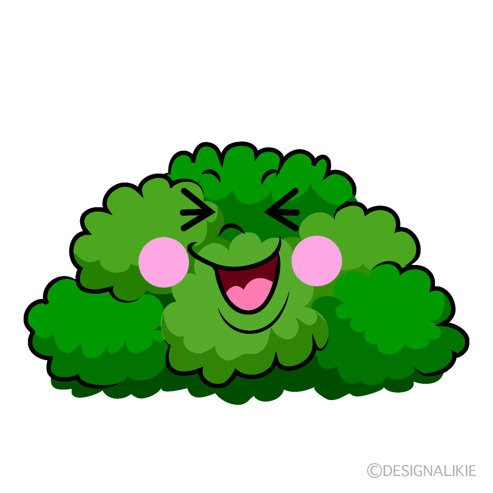 かわいい笑う低木イラスト