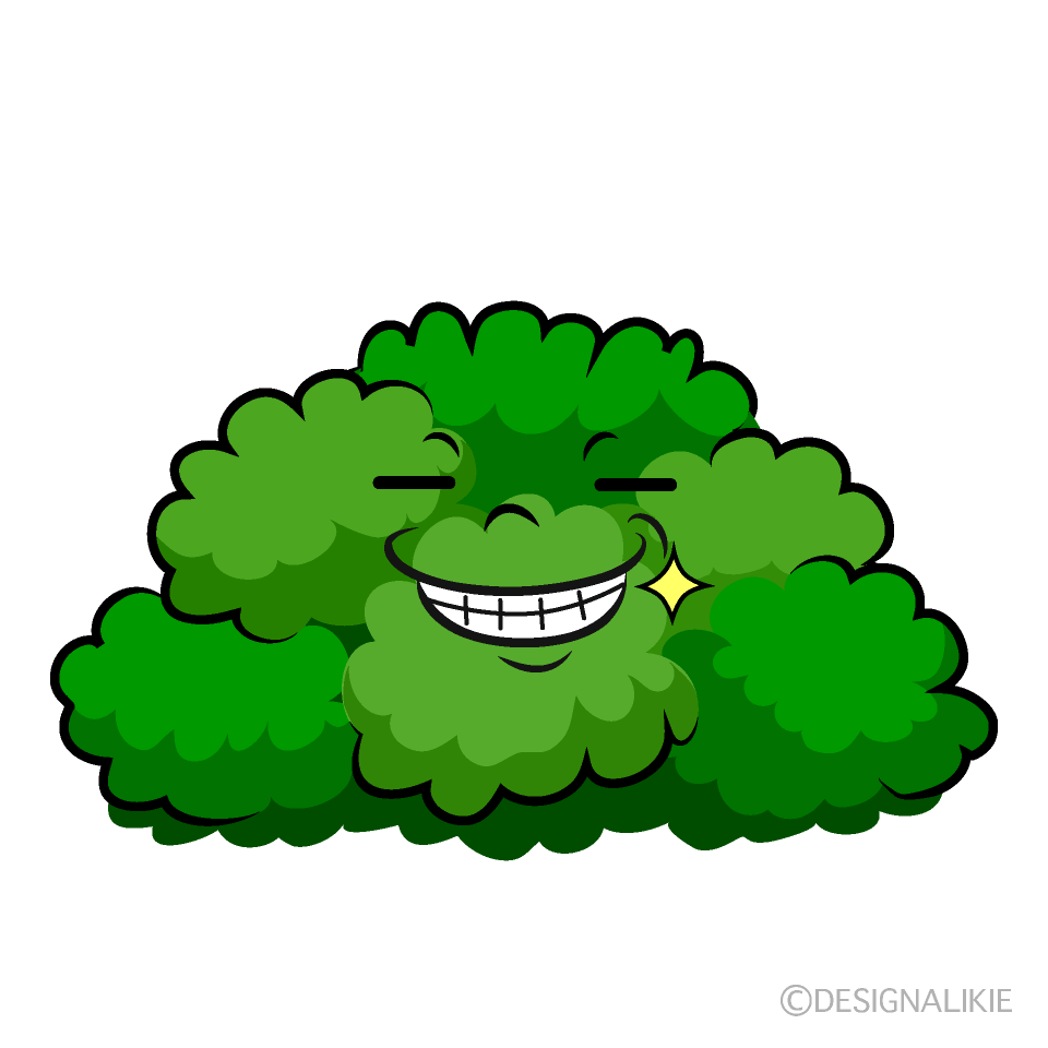 かわいいニヤリとする低木イラスト