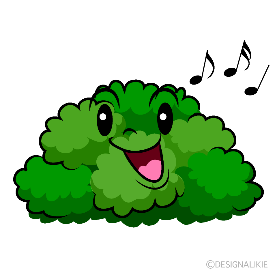 かわいい歌う低木イラスト