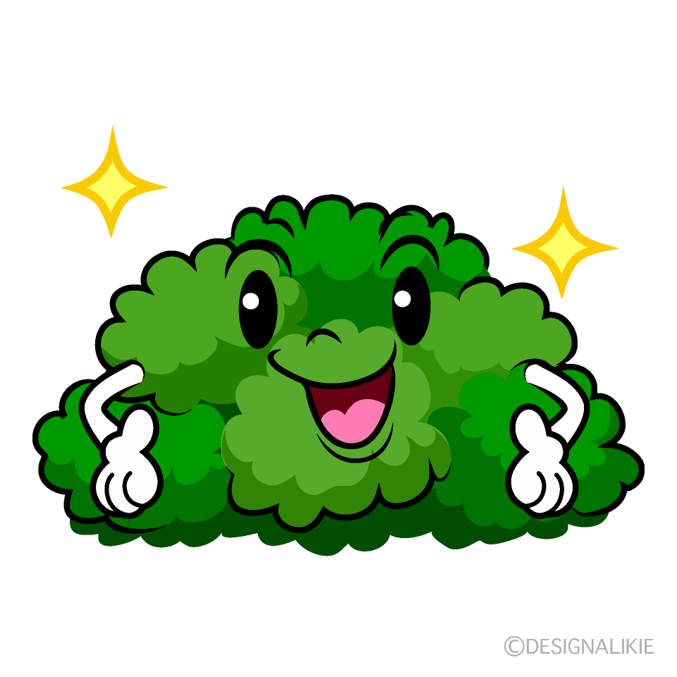 かわいいポーズする低木イラスト