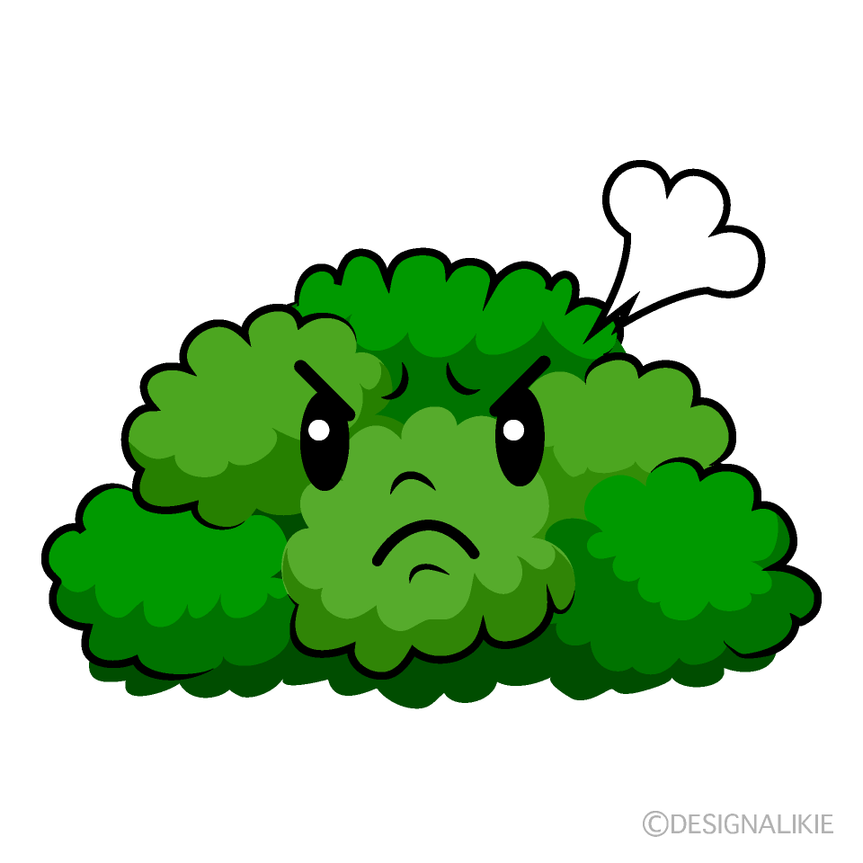 かわいい怒る低木イラスト
