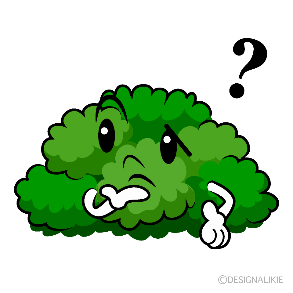 かわいい考える低木イラスト