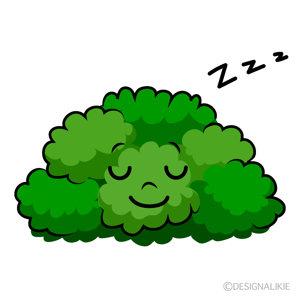 かわいい寝る低木イラスト