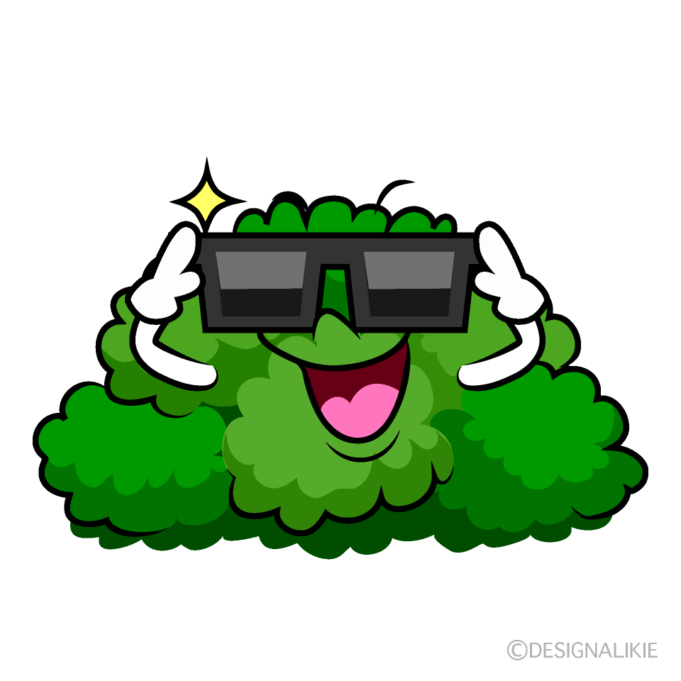 かわいいサングラスの低木イラスト