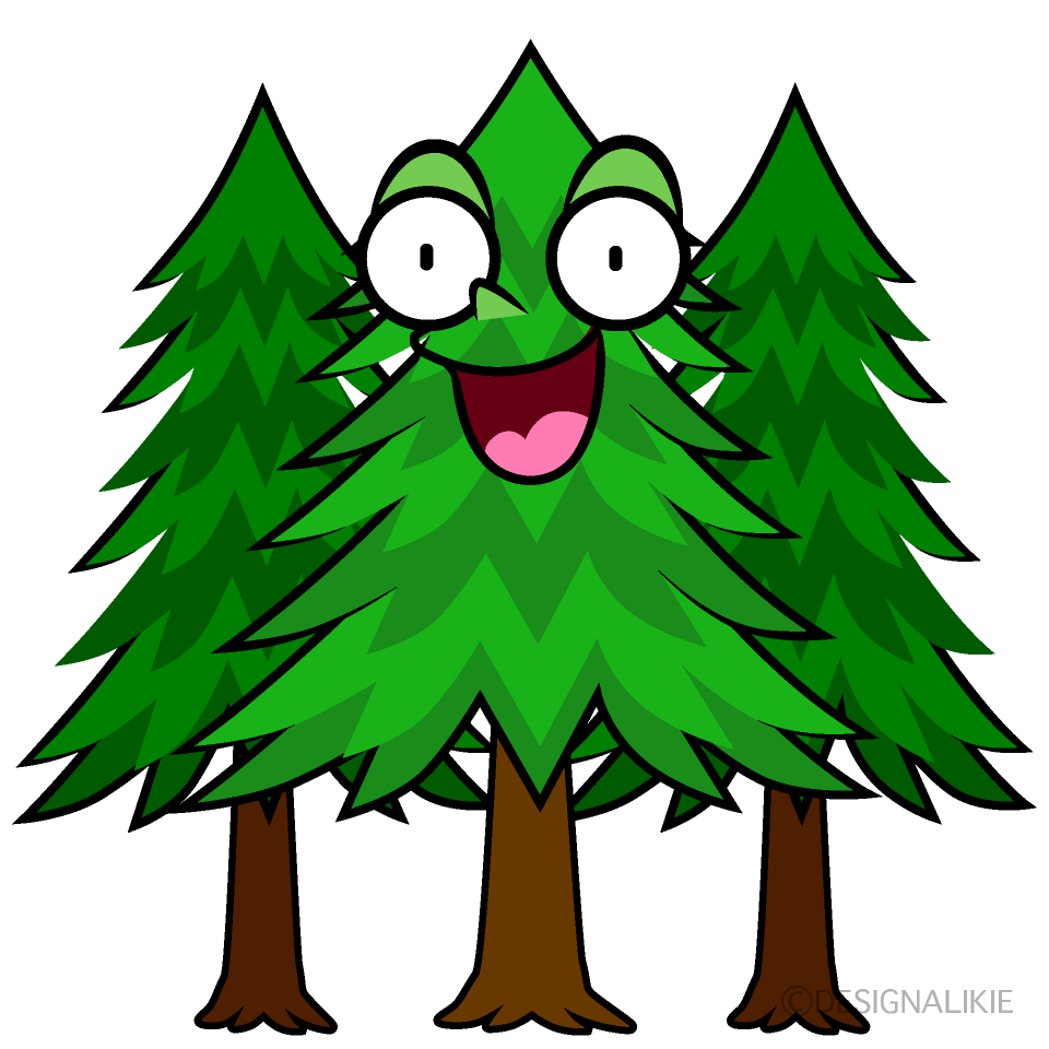 かわいい驚く森林イラスト