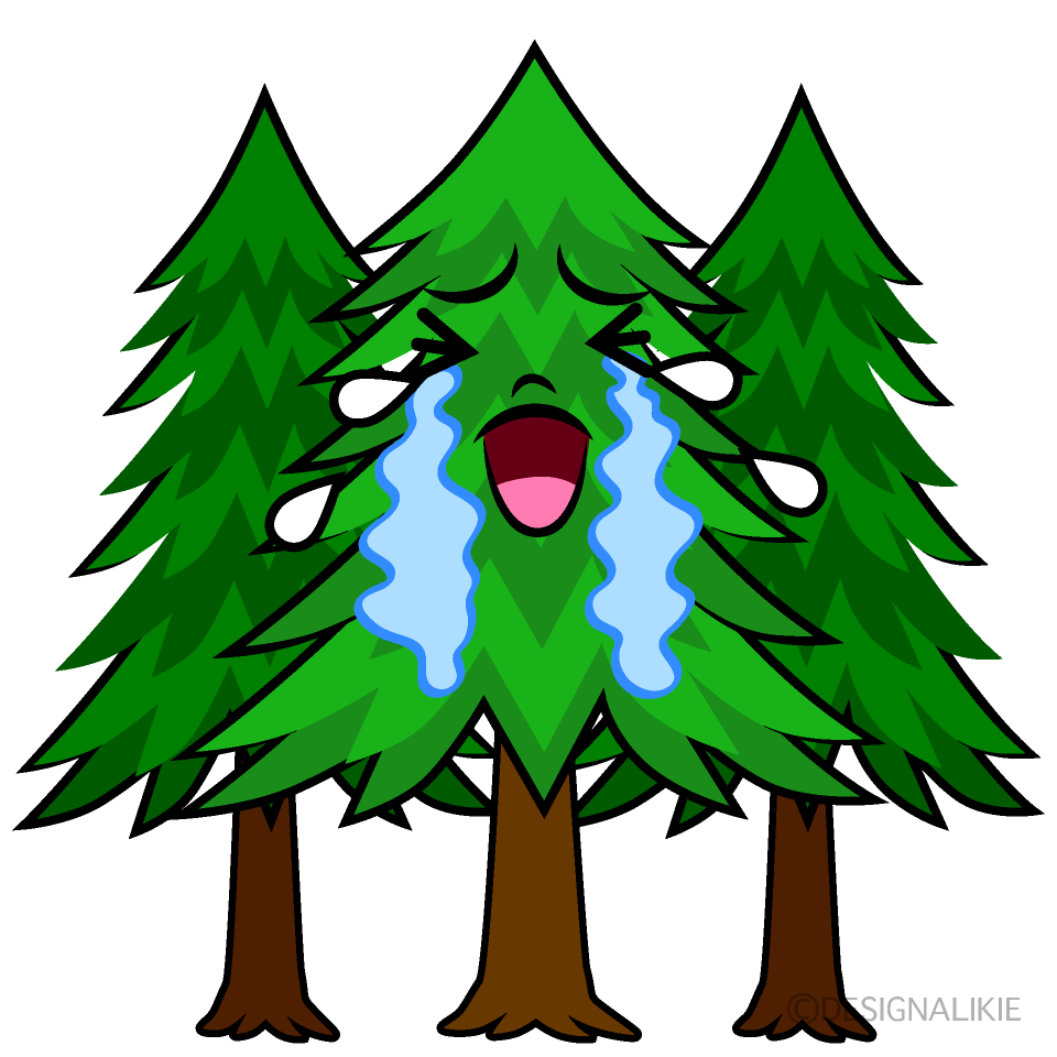 かわいい泣く森林イラスト