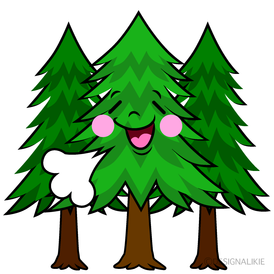 かわいいほっとする森林イラスト