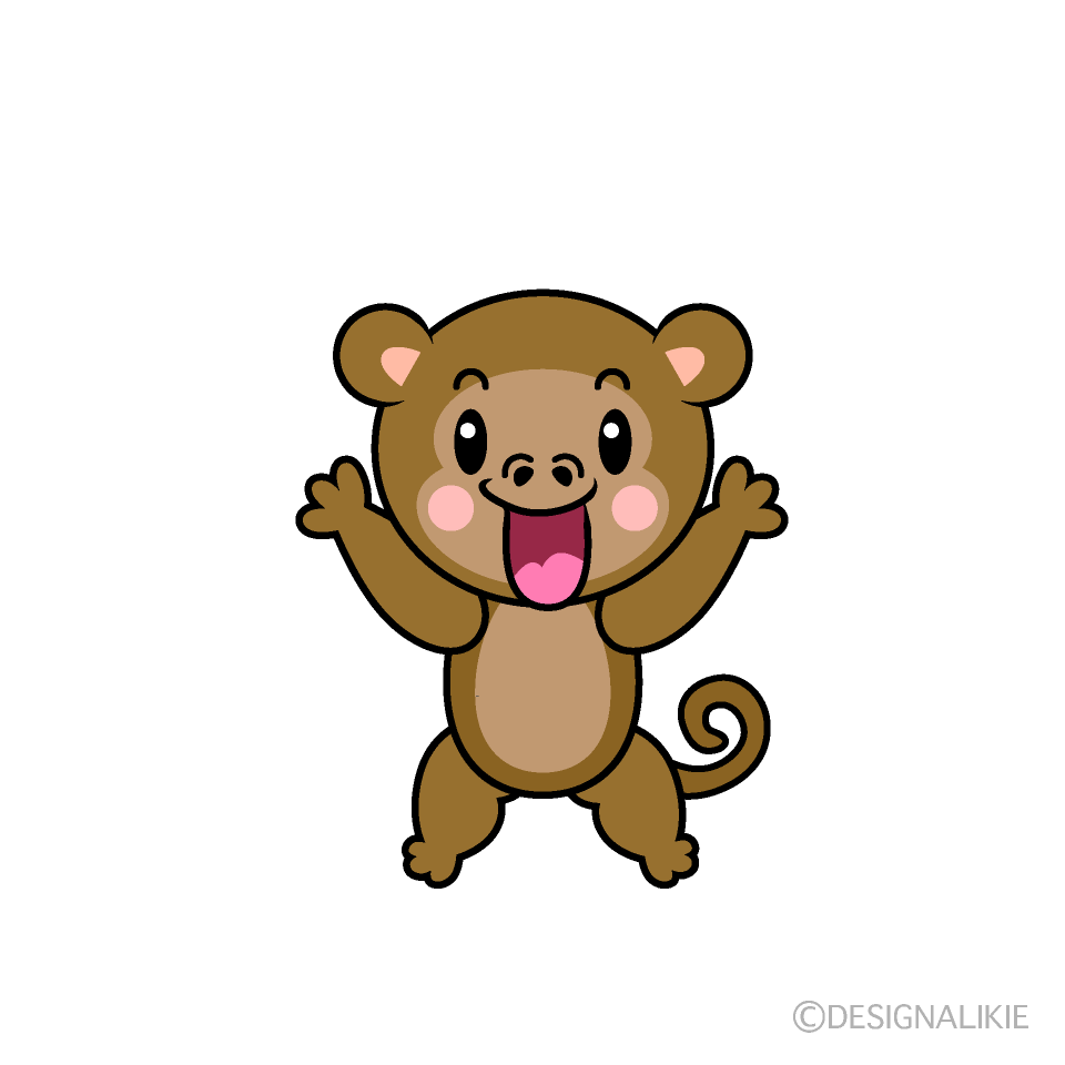 かわいい驚くサルイラスト