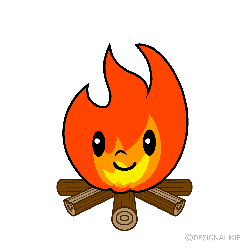 かわいい焚き火イラスト